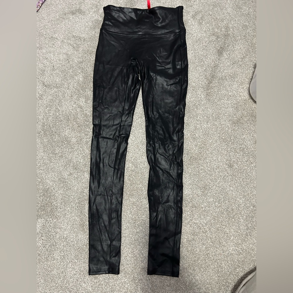 SPANX Faux Leather Legging Black size small